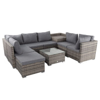 Large Modular Outdoor Ottoman Lounge Set in Grey Furniture Kings Warehouse 