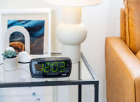 Large Number Alarm Clock & AM/FM Radio, Bold Green LED Time Screen Audio & Video Kings Warehouse 