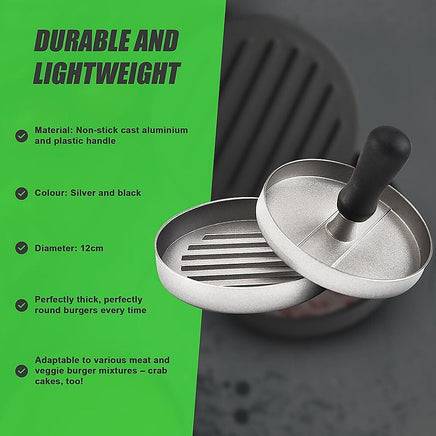 Large Round Hamburger Patty Maker Grill Press Burger Metal Mold Cooking Tools Home & Garden KingsWarehouse 