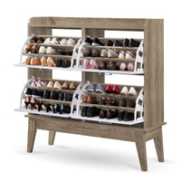 Large Shoe Cabinet Rack Organiser Scandinavian design - Oak Furniture Frenzy Kings Warehouse 