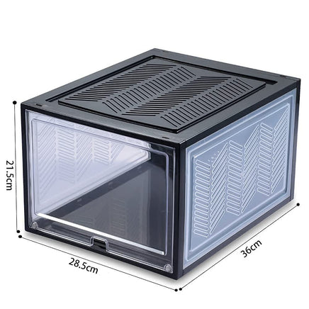 Large Shoe Storage Boxes Stackable Shoe Box Organisers Containers Display Cases Bins Magnetic Door Kings Warehouse 