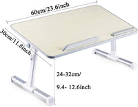 Large Size Folding and Adjustable Laptop Bed Tray Table for, Writing, Drawing and Working - 60 x 30 cm (White) Kings Warehouse 
