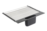 Large Stainless Steel Roll Up Dish Drying Rack with Utensil Holder for Home Kitchen Kings Warehouse 