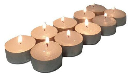 Large Tealight Candles 6cm Wide in silver foil cup 10 in a pack - Party Event Wedding BBQ Dinner Romantic Ambience Decor Kings Warehouse 