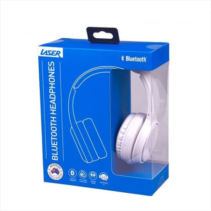Laser Foldable Wireless Bluetooth Stereo Headphones Bright White Kings Warehouse 