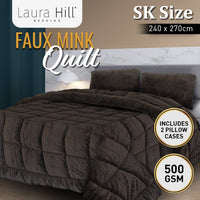 Laura Hill 500GSM Faux Mink Quilt Comforter - Super King Kings Warehouse 