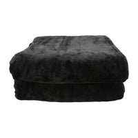 Laura Hill 600GSM Faux Mink Blanket Double-Sided Queen Size - Black Kings Warehouse 