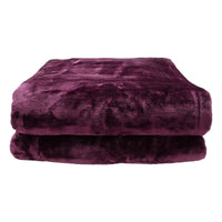 Laura Hill Double-sided Large 220 X 240cm Faux Mink Throw Rug Blanket 800-gsm Heavy - Purple Kings Warehouse 