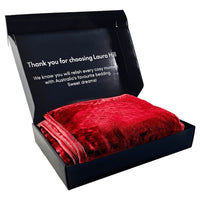 Laura Hill Double-sided Large 220 X 240cm Faux Mink Throw Rug Blanket 800-gsm Heavy - Red Kings Warehouse 