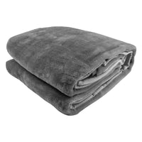 Laura Hill Double-sided Large 220 X 240cm Faux Mink Throw Rug Blanket 800-gsm Heavy - Silver Kings Warehouse 