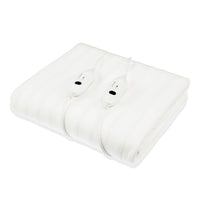 Laura Hill Electric Blanket Queen Size Fitted Underlay Winter Throw - White Kings Warehouse 