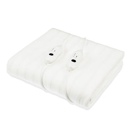 Laura Hill Electric Blanket Queen Size Fitted Underlay Winter Throw - White Kings Warehouse 