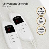 Laura Hill Electronic Fleecy Electric Blanket Heated Fitted Queen Size Bed Safety 9 Levels Kings Warehouse 