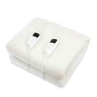 Laura Hill Heated Electric Blanket Double Size Fitted Fleece Underlay Winter Throw - White Home & Garden Kings Warehouse 