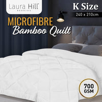 Laura Hill Microfibre Bamboo Comforter Quilt 700gsm - King Kings Warehouse 