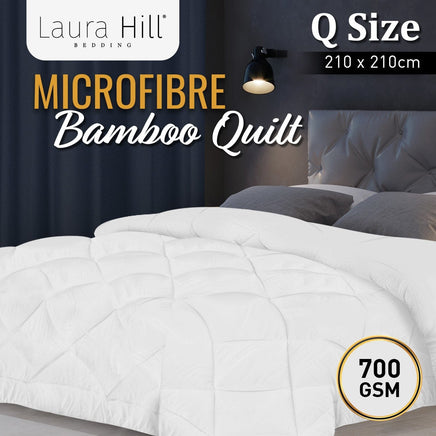 Laura Hill Microfibre Bamboo Comforter Quilt 700gsm - Queen Kings Warehouse 