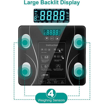 LCD Scales Body Weight Bathroom Bath room Body Fat Gym Fitness Scale BMI BMR Kings Warehouse 