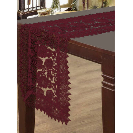 Leaf Burgundy Lace Table Runner 40 x 135 cm Home & Garden Kings Warehouse 