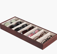 Leather Eyeglass Storage Case with 7 Compartments (Brown) Kings Warehouse 
