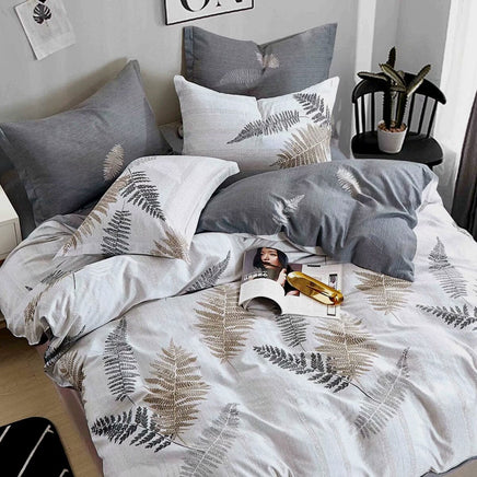 Leaves Reversible Quilt Cover Set King Home & Garden Kings Warehouse 