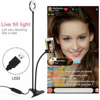 LED Selfie Ring Light with Cell Phone Holder Flexible Stand Live Stream Lamp AU Home & Garden Kings Warehouse 