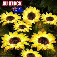 LED Solar Sunflower Lights Flower Lamp Landscape Lawn Path Garden AU Day Kings Warehouse 