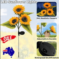 LED Solar Sunflower Lights Flower Lamp Landscape Lawn Path Garden AU Day Kings Warehouse 