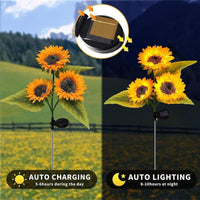 LED Solar Sunflower Lights Flower Lamp Landscape Lawn Path Garden AU Day Kings Warehouse 