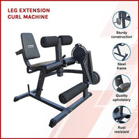 Leg Extension Curl Machine – Adjustable Home Gym Quad & Hamstring Workout Bench Sports & Fitness Kings Warehouse 