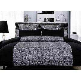 Leopard Quilt Cover Set Black Super King Home & Garden Kings Warehouse 