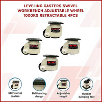 Leveling Casters Swivel Workbench Adjustable Wheel 1000KG Retractable 4PCS Tools Kings Warehouse 
