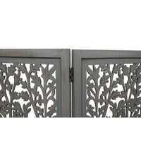 Life Dig 4 Panel Room Divider Screen Privacy Shoji Timber Wood Stand - Dark Grey Kings Warehouse 