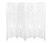 Life Dig 4 Panel Room Divider Screen Privacy Shoji Timber Wood Stand - White Kings Warehouse 