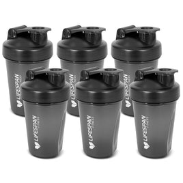 Lifespan Fitness Shaker Bottle 500ml in Black (Pack of 6) Sports & Fitness Kings Warehouse