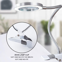 Lighting LED 8X Magnifying Lamp with Metal Clamp 360&deg; Flexible Gooseneck and USB Plug Design for Tattoo, Manicure and Reading Kings Warehouse 