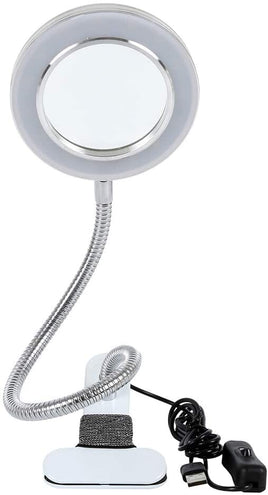 Lighting LED 8X Magnifying Lamp with Metal Clamp 360&deg; Flexible Gooseneck and USB Plug Design for Tattoo, Manicure and Reading Kings Warehouse 
