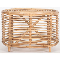 Lilac 61cm Rattan Round Side Table - Natural Kings Warehouse 