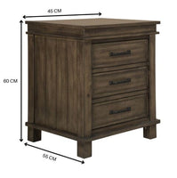 Lily Bedside Tables 3 Drawers Storage Cabinet Shelf Side End Table - Rustic Grey Kings Warehouse 