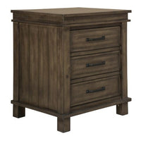 Lily Bedside Tables 3 Drawers Storage Cabinet Shelf Side End Table - Rustic Grey Kings Warehouse 