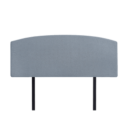 Linen Fabric Double Bed Curved Headboard Bedhead - Berlin Blue Furniture Kings Warehouse 