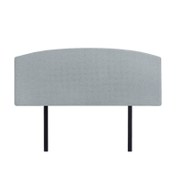 Linen Fabric Double Bed Curved Headboard Bedhead - Stone Grey Furniture Kings Warehouse 