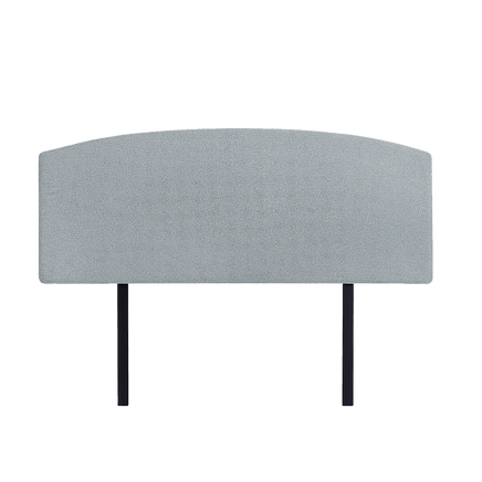 Linen Fabric Double Bed Curved Headboard Bedhead - Stone Grey Furniture Kings Warehouse 
