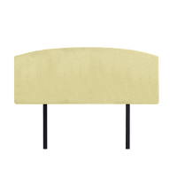 Linen Fabric Double Bed Curved Headboard Bedhead - Sulfur Yellow Furniture Kings Warehouse 