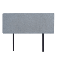 Linen Fabric Double Bed Deluxe Headboard Bedhead - Berlin Blue Furniture Kings Warehouse 