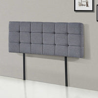 Linen Fabric Double Bed Deluxe Headboard Bedhead - Grey Furniture Kings Warehouse 