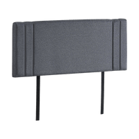Linen Fabric Double Bed Deluxe Headboard Bedhead - Grey Furniture Kings Warehouse 