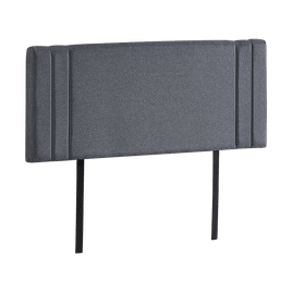 Linen Fabric Double Bed Deluxe Headboard Bedhead - Grey Furniture Kings Warehouse 