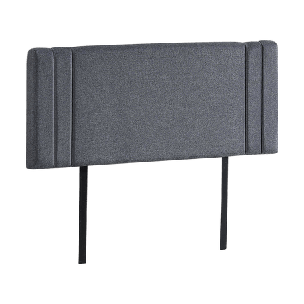 Linen Fabric Double Bed Deluxe Headboard Bedhead - Grey Furniture Kings Warehouse 