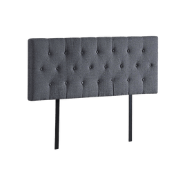 Linen Fabric Double Bed Deluxe Headboard Bedhead - Grey Furniture Kings Warehouse 