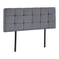 Linen Fabric Double Bed Deluxe Headboard Bedhead - Grey Furniture Kings Warehouse 
